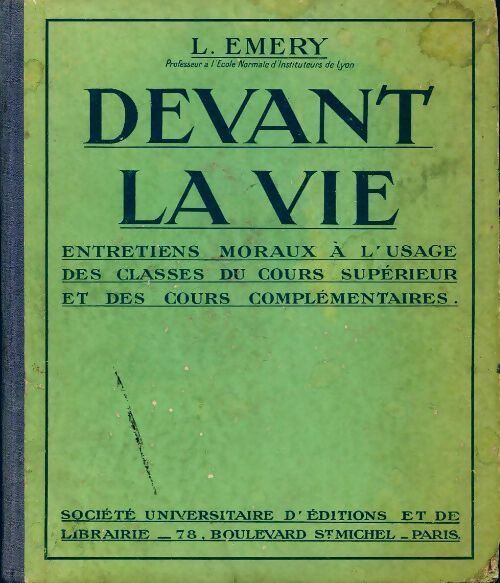 Livrenpoche : Devant la vie - L. Emery - Livre