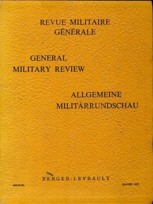 Livrenpoche : Revue militaire générale n°1957-1 - Collectif - Livre