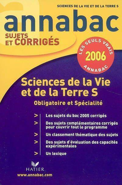 Livrenpoche : Sciences de la vie et de la terre Terminale S Sujets corrigés 2006 - Jean-Claude Hervé - Livre