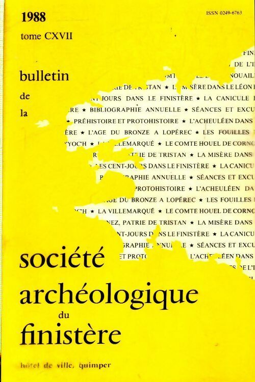 Livrenpoche : Bulletin de la société archéologique du Finistère Tome CXVII - Collectif - Livre