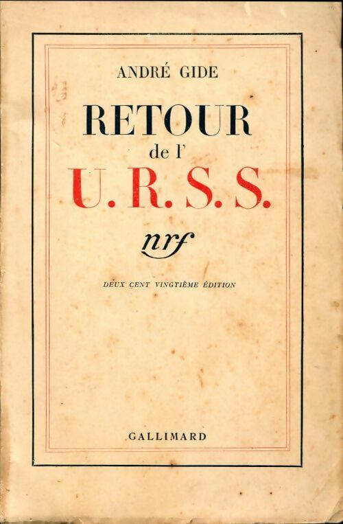 Livrenpoche : Retour de L'U.R.S.S. - André Gide - Livre