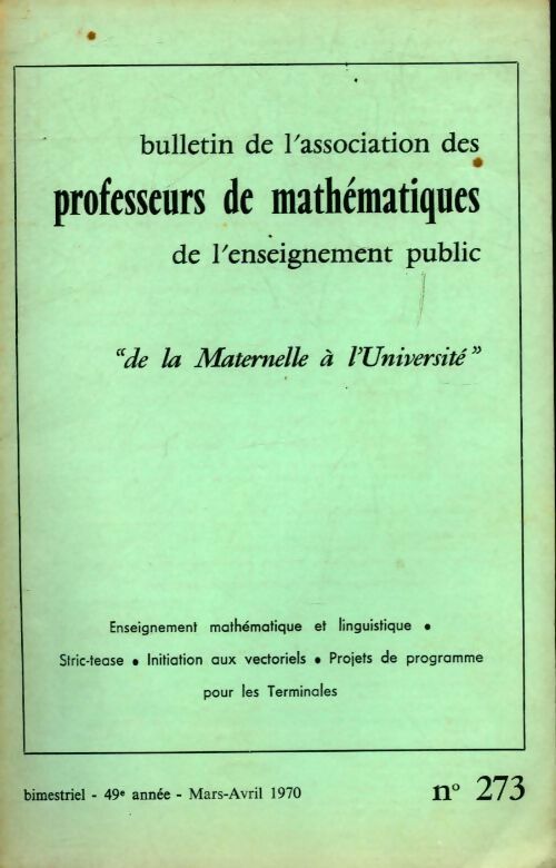 Livrenpoche : Bulletin APMEP N°273 - Collectif - Livre