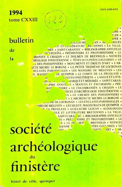 Livrenpoche : Bulletin de la société archéologique du Finistère Tome CXXIII - Collectif - Livre