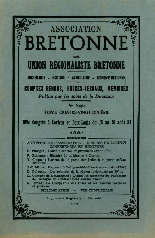 Livrenpoche : Association bretonne et union régionaliste bretonne Tome XC - Collectif - Livre