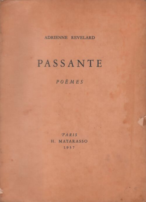 Livrenpoche : Passante - Adrienne Revelard - Livre