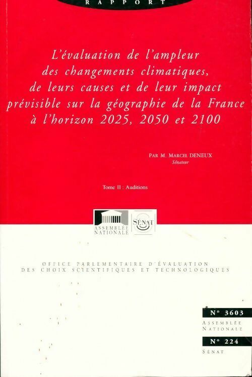 Livrenpoche : L'évaluation de l'ampleur des changements climatiques - Marcel Deneux - Livre