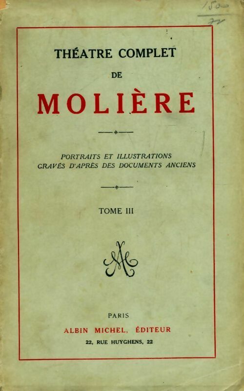 Livrenpoche : Théâtre complet Tome III - Molière - Livre