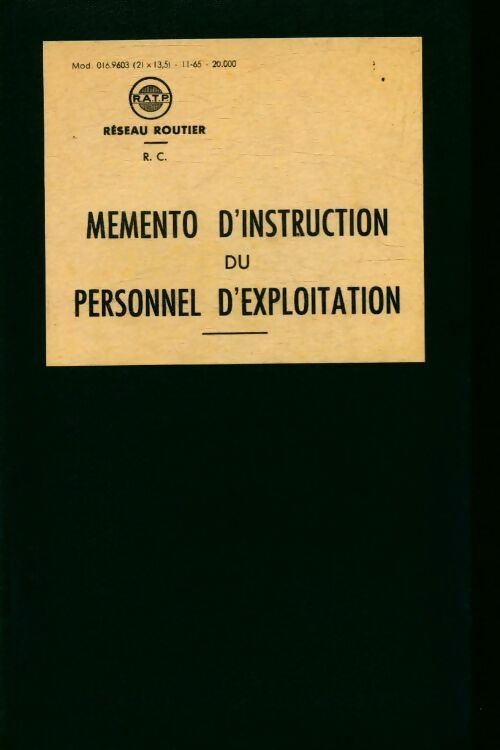 Livrenpoche : Memento d'instruction du personnel d'exploitation - Collectif - Livre