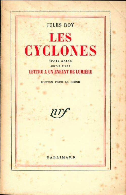 Livrenpoche : Les cyclones / Lettre à un enfant de lumière - Jules Roy - Livre