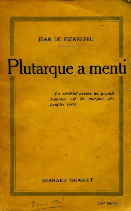 Livrenpoche : Plutarque a menti - Jean De Pierrefeu - Livre