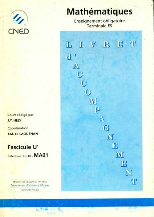 Livrenpoche : Mathématiques Terminale ES enseignement obligatoire fascicule U' - Collectif - Livre