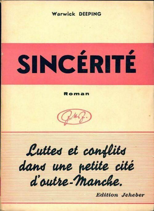 Livrenpoche : Sincérité  - Warwick Deeping - Livre