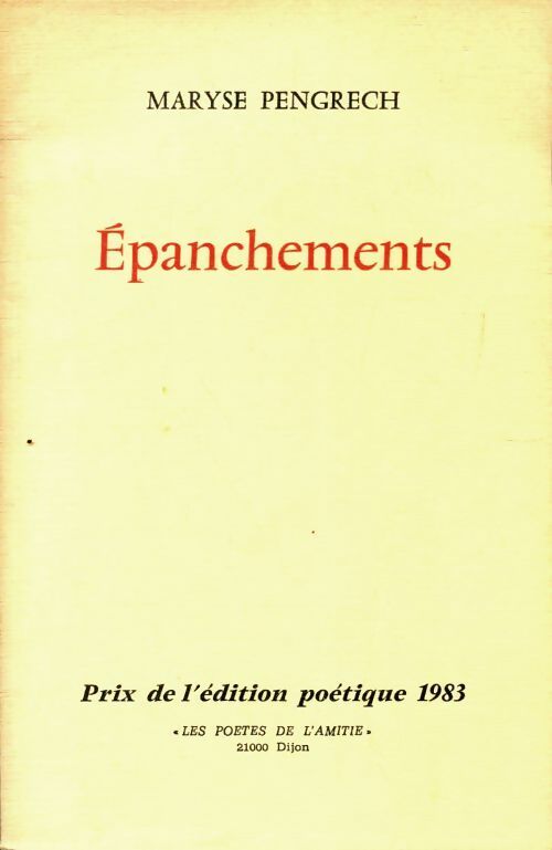 Livrenpoche : Epanchements - Maryse Pengrech - Livre