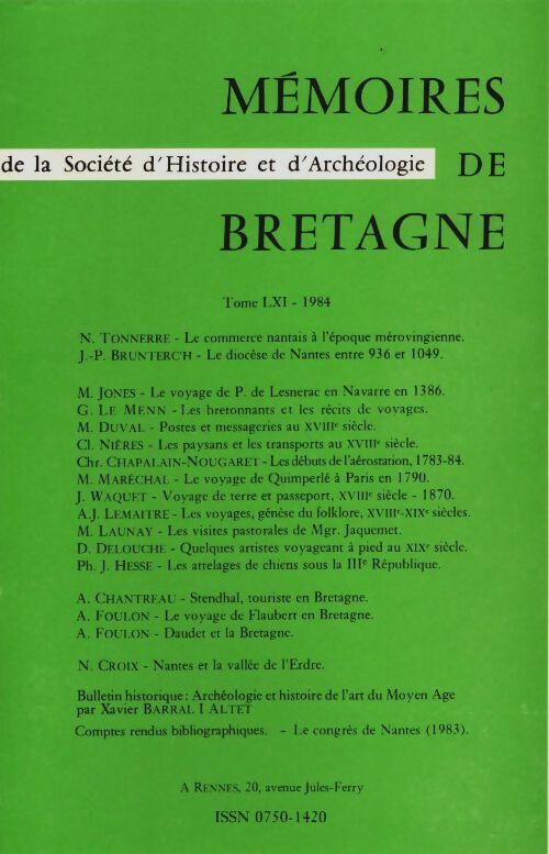 Livrenpoche : Mémoires de Bretagne de la société d'histoire et d'archéologie Tome LXI - Collectif - Livre