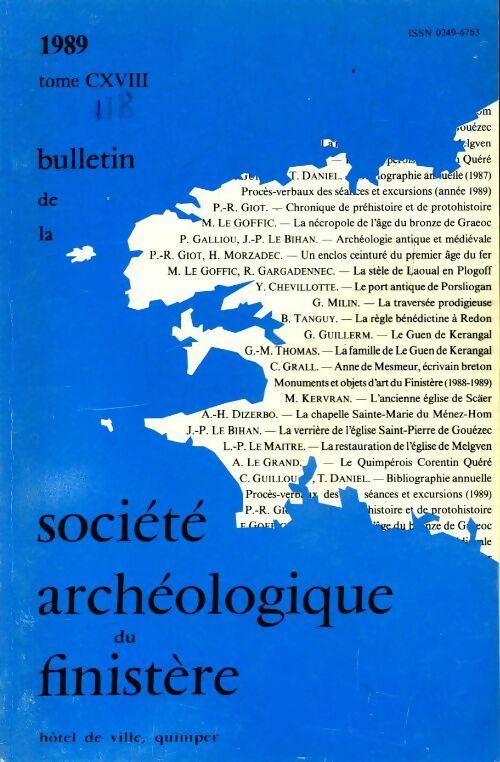 Livrenpoche : Bulletin de la société archéologique du Finistère Tome CXVIII - Collectif - Livre