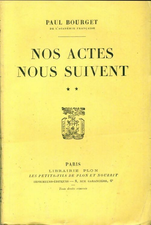 Livrenpoche : Nos actes nous suivent Tome II - Paul Bourget - Livre