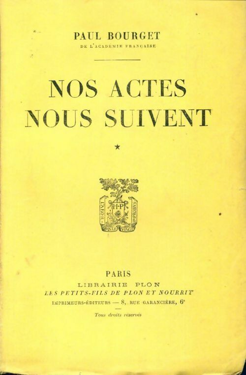 Livrenpoche : Nos actes nous suivent Tome I - Paul Bourget - Livre