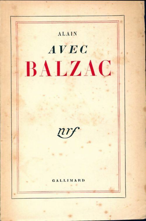 Livrenpoche : Avec Balzac - Alain - Livre