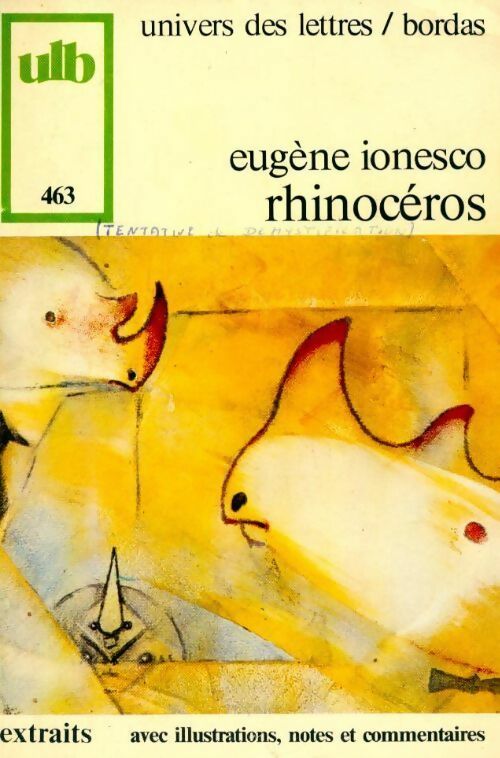 Rhinocéros - Eugène Ionesco -  Univers des Lettres - Livre