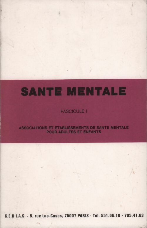 Livrenpoche : Santé mentale fascicule 1 - Inconnu - Livre