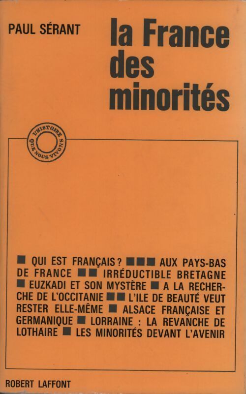 Livrenpoche : La France des minorités - Paul Sérant - Livre