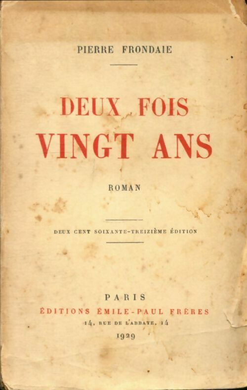 Livrenpoche : Deux fois vingt ans - Pierre Frandaie - Livre