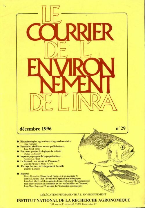Le courrier de l'environnement n°29 - Collectif -  Le courrier de l'environnement de l'INRA - Livre
