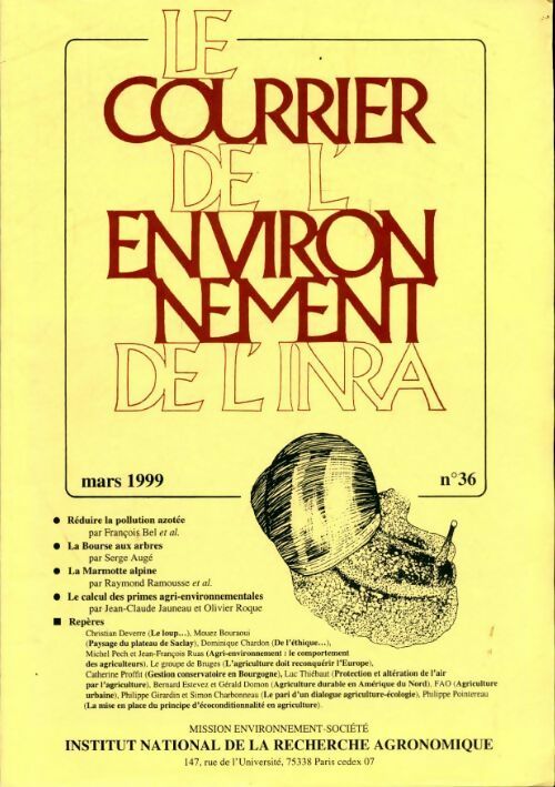 Le courrier de l'environnement n°36 - Collectif -  Le courrier de l'environnement de l'INRA - Livre