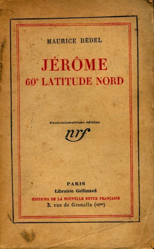 Livrenpoche : Jérôme 60° Latitude Nord - Maurice Bedel - Livre