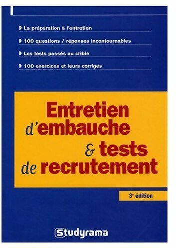 Livrenpoche : Entretien d'embauche et tests de recrutement - Sabine Duhamel - Livre