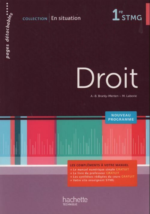 Livrenpoche : Droit première STMG - M. Laborie - Livre