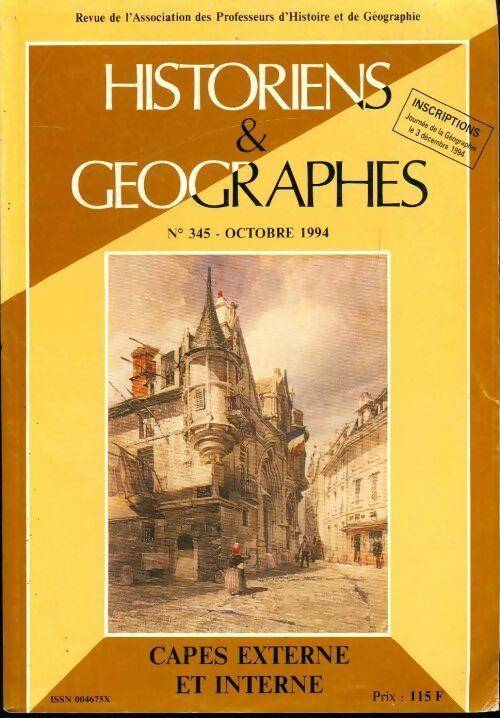 Livrenpoche : Historiens & géographes n°345 : CAPES externe et interne - Collectif - Livre