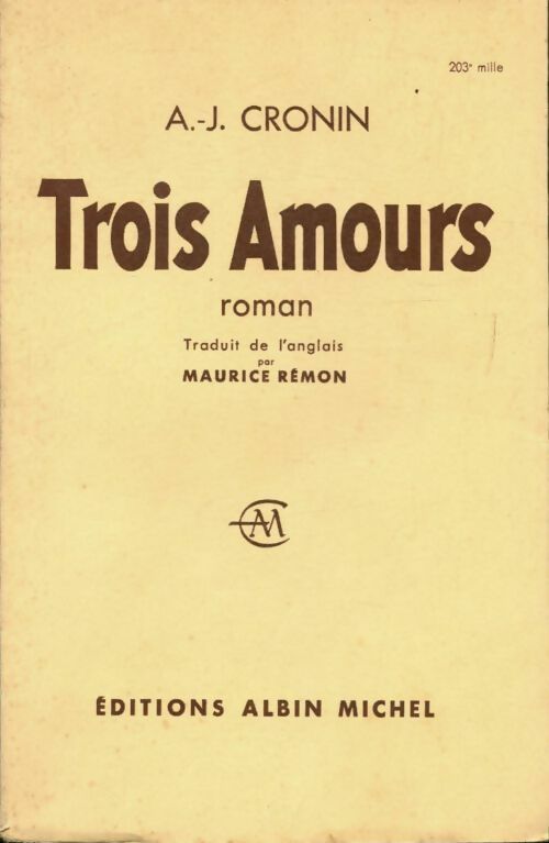 Livrenpoche : Trois amours - Archibald Joseph Cronin - Livre
