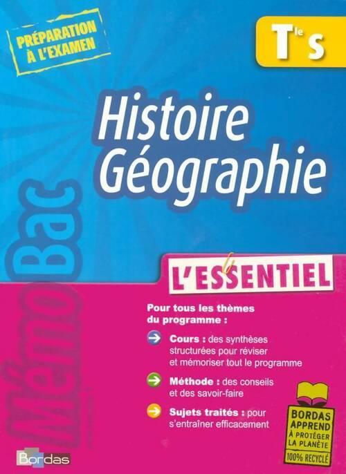 Histoire-Géographie Terminale S - Jean-Louis Humbert -  MémoBac - Livre