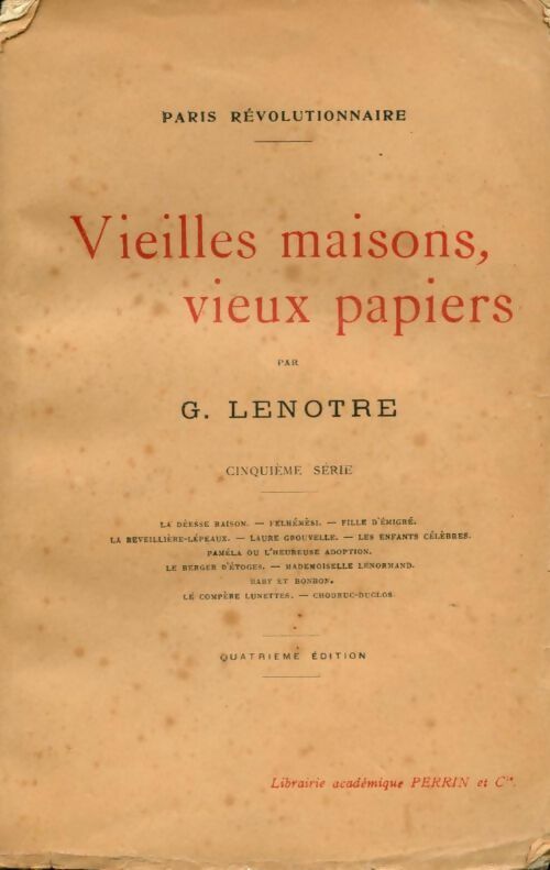 Livrenpoche : Vieilles maisons, vieux papiers Tome V - Georges Lenotre - Livre