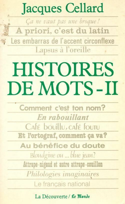 Livrenpoche : Histoires de mots Tome II - Jacques Cellard - Livre