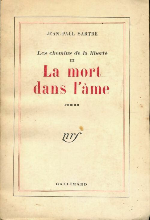 Livrenpoche : Les chemins de la liberté Tome III : La mort dans l'âme - Jean-Paul Sartre - Livre