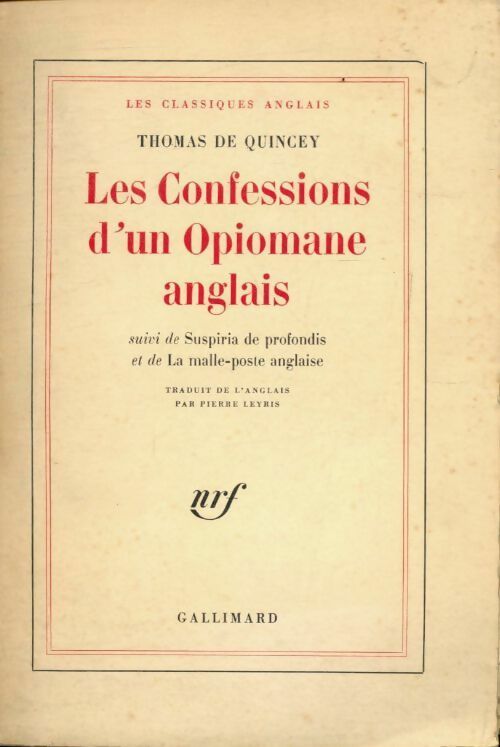 Livrenpoche : Les confessions d'un opiomane anglais - Thomas De Quincey - Livre