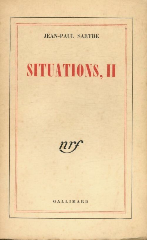 Situations, II - Jean-Paul Sartre - Livre
