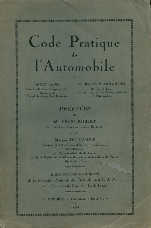 Livrenpoche : Code pratique de l'automobile Tome I - Collectif - Livre