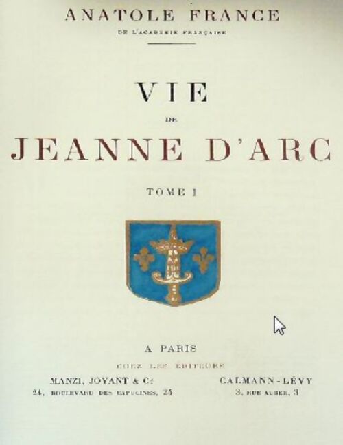 Livrenpoche : Vie de Jeanne d'Arc (4 vols. ) - Anatole France - Livre