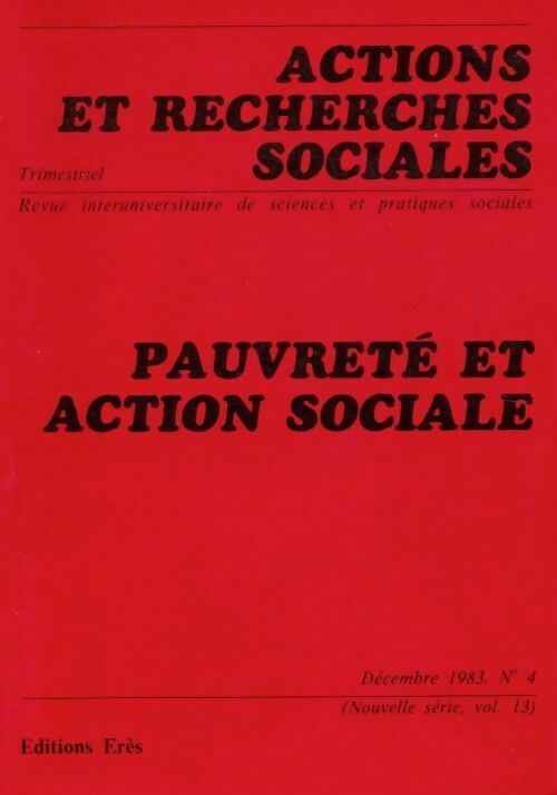 Livrenpoche : Actions et recherches sociales : Pauvreté et action sociale - Collectif - Livre