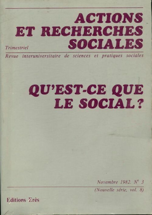 Livrenpoche : Actions et recherches sociales : Qu'est-ce que le social ? - Collectif - Livre