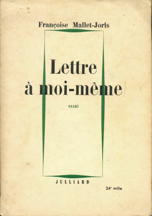 Livrenpoche : Lettre à moi-même - Françoise Mallet-Joris - Livre