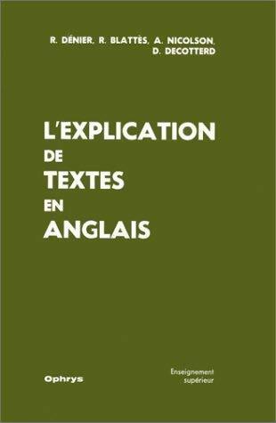 Livrenpoche : L'explication de textes en anglais - Collectif - Livre