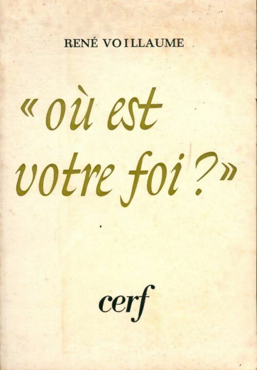 Livrenpoche : Où est votre foi ? - René Voillaume - Livre