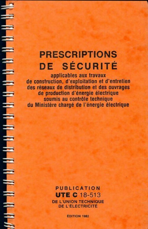 Livrenpoche : Prescriptions de sécurité 1982 - Collectif - Livre