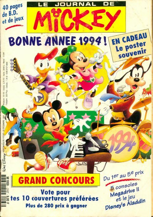Livrenpoche : Le journal de Mickey n°2167 : Bonne année 1994 - Collectif - Livre