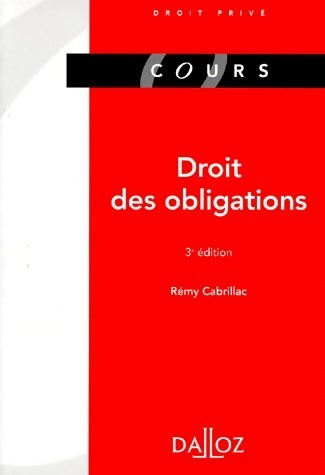 Livrenpoche : Droit des obligations - Rémy Cabrillac - Livre