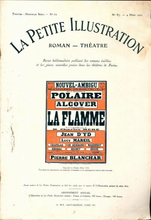 Livrenpoche : La petite illustration n°87 Théâtre n°62 : Nouvel ambigu - Collectif - Livre